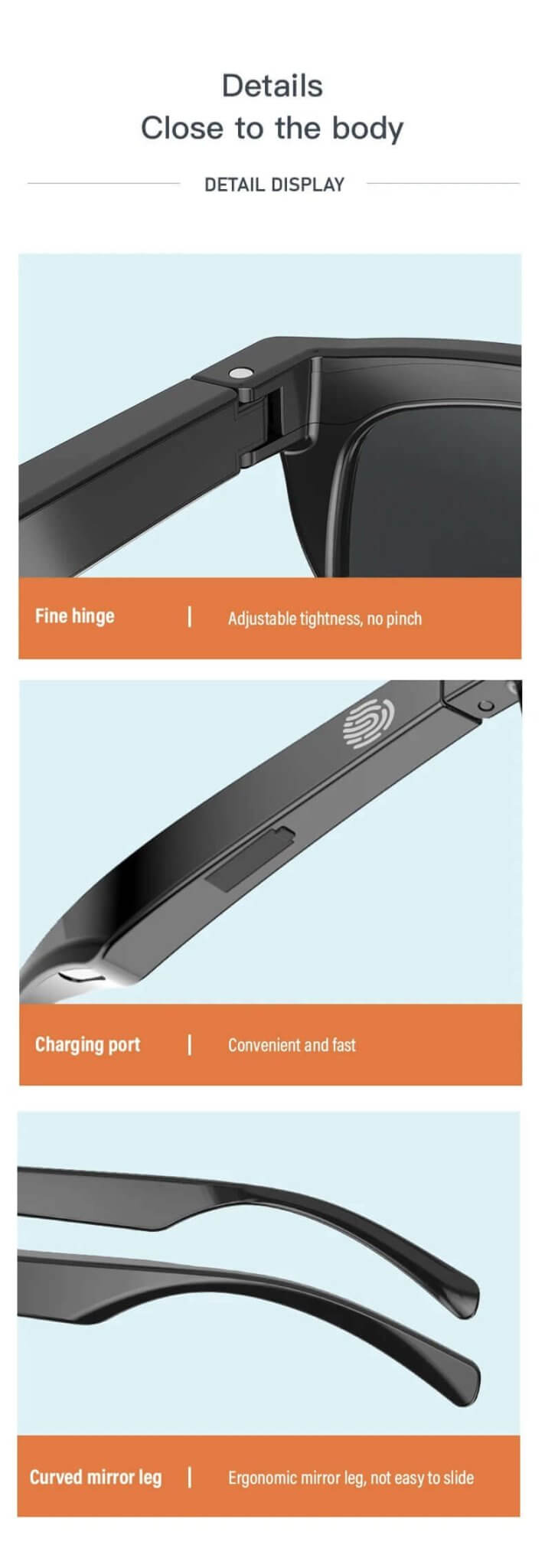 Beatlens Smart Glasses Open-Ear Audio Smart Glasses for Safe & Clear Listening